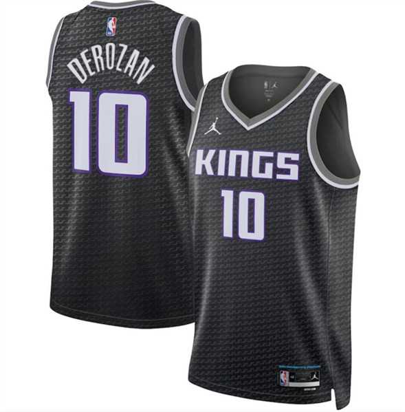 Mens Sacramento Kings #10 DeMar DeRozan Black Statement Edition Stitched Jersey Dzhi 500w